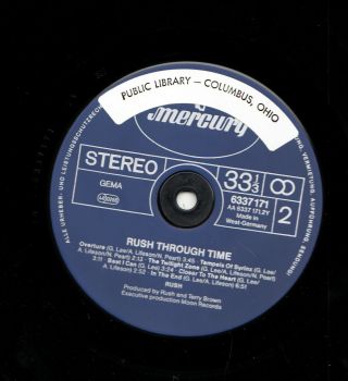 Rush Through Time 1981 Prog Rock Record Vinyl Lp 6337171 Nm