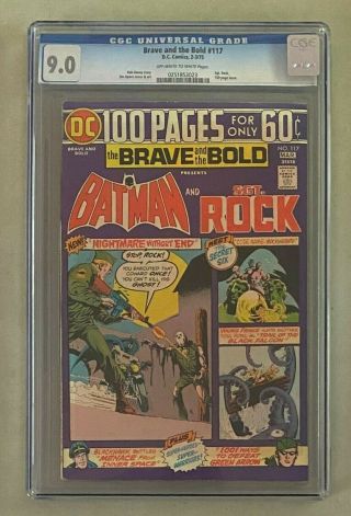 Brave And The Bold 117 Dc Comics 1975 Cgc 9.  0 Sgt.  Rock 100 Page Issue