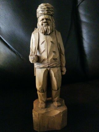 Berthier B.  Hand Carved Wood Old Man Folk Art