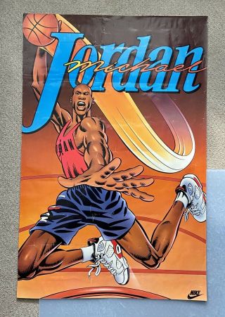 Rare Michael Jordan Nike Basketball Poster 90s Vintage Authentic