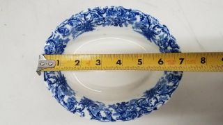 Antique Maddock & Sons ' Rococo ' England Blue Floral Royal Vitreous Plates,  Bowls 2