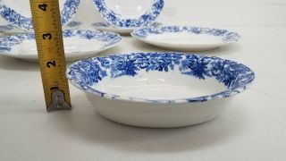 Antique Maddock & Sons ' Rococo ' England Blue Floral Royal Vitreous Plates,  Bowls 3