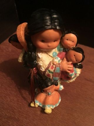 Friends Of The Feather 1997 “love For All” Girl With Dolls Resin Figurine