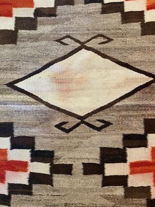 Large Vintage Navajo Rug 77.  5 X 53.  5 Traditional Colors 2