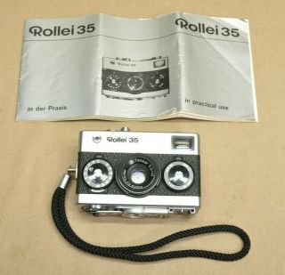 Vintage Rollei 35 Signapore Camera W/ Lens Tessar 3,  5 40mm (3478605),  Booklet