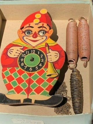 Charming Vintage Clown Wall Clock Made In West Germany