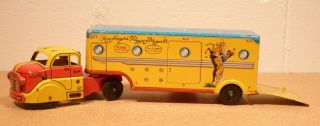 Vintage Marx Roy Rogers & Trigger Tin Litho Dodge Truck/Horse Trailer 2