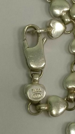 Vintage Sterling Silver Tiffany & Co.  Chain of Hearts Necklace 16 