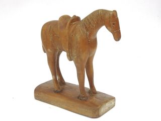 Antique Folk Art Primitive Wood Carved Horse Western Sculpture 2