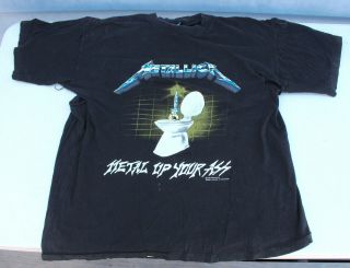 Vintage 1989 Metallica Metal Up Your Ass T - Shirt Black Size Xl Brockum