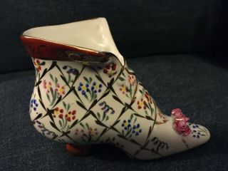 Collectable Victorian Decorated Porcelain Shoe Design Formalities By Baum Bros