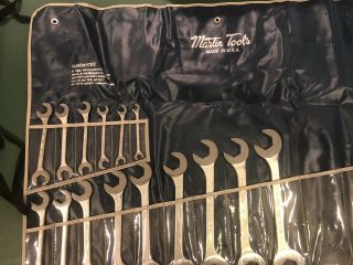 Vintage Martin Tools 15pcs Offset Open End Wrench Set - Near