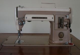 Singer 301a Vintage 1950’s Sewing Machine W/ Table Slant Stitch Two Tone