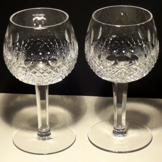 2 Vintage Waterford Crystal Colleen Oversized Wine Glasses 7 5/8 Ireland