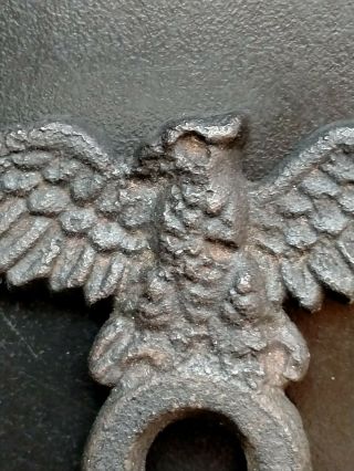 Antique Eagle Falcon Cast Iron Badge Car Mascot Plaque Heraldry Old Vintage 2