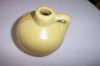 Vintage Small Stoneware Jug 4 " Tall,  Yellow