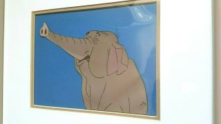 Vintage 1967 Walt Disney Animation Cel Jungle Book Framed Elephant 3
