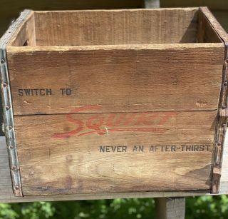 Lrg Antique Vintage Squirt Soda Bottling Co.  Wood Crate Duryea,  Pa