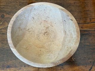 Vintage Primitive Small Out - Of - Round Wood Wooden Bowl 9 X 8.  25 X 2