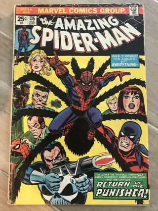 Spider - Man 135 Return Of The Punisher Low Grade Marvel