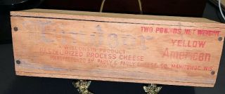 Antique Wood Cheese Box Windsor Club Castle Vintage Rustic Country Authentic