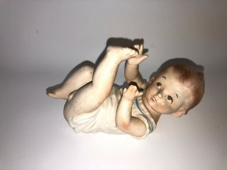 Vintage Piano Baby Boy German Porcelain Figurine Statue 1467