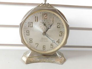 Antique Pedestal Sessions Windup 8 Day Alarm Clock Art Deco Style
