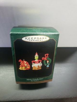 1999 Hallmark Merry Grinch - Mas Mini Dr Seuss Christmas Ornaments Set Of 3