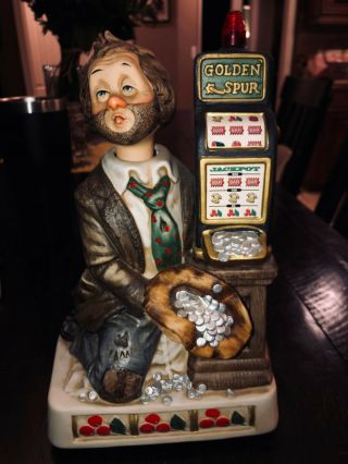 Vintage Waco Melody In Motion Hobo Willie Clown Slot Machine Figurine