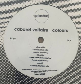 Cabaret Voltaire - Colours RARE 12” Techno Dance Vinyl Record Ex Con 2
