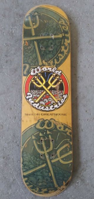 Vintage 1996 World Industries Shiloh Greathouse Skateboard Natas Art Marc Mckee