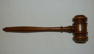 Vintage Small Solid Wood 10 " Long Gavel Judge Auctioneer Lodge Fraternity