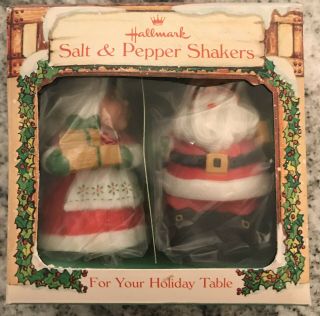 Hallmark Vintage Santa & Mrs.  Claus Salt And Pepper Shakers Iob