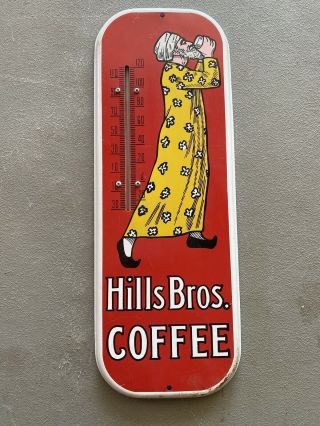Vintage Hills Bros.  Coffee Thermometer.  15 1/2 " X 6 "