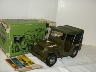 Vintage 1966 Tonka Army Jeep Commander In The Box With Look Book -
