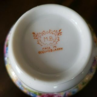 Floral Porcelain Tea Cup And Plate M.  B.  Made In Occupied Japan Mark 3