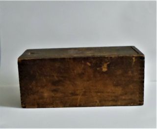 Old Vintage Wooden Dovetailed Cheese Box With Lid 8  L 3 1/2  W &3 1/2  T