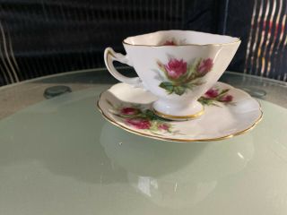 Vintage Rose Pattern Tea Cup & Saucers Antigue Rose Made In Japan
