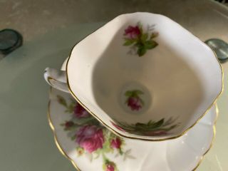 Vintage Rose Pattern Tea Cup & Saucers Antigue Rose made in japan 2