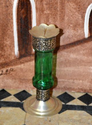 Moroccan Hand Made Recycled Glass Candle Holder Small