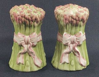Vintage Oci Fitz And Floyd Ceramic Asparagus Vegetable Salt And Pepper Shaker