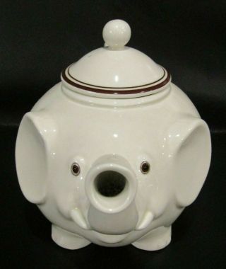 Vintage Fitz And Floyd Inc.  Small White Elephant Teapot