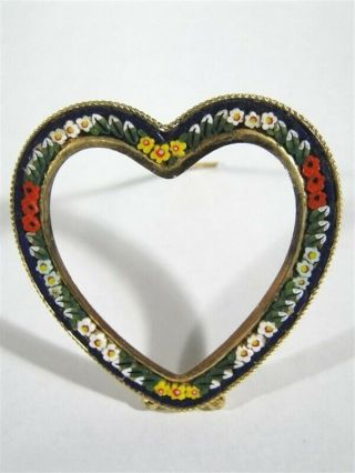 Vintage Heart Shape Micro Mosaic Picture Photo Frame – No Back