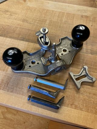 Vintage Stanley No.  71 Router Plane Complete W/ 3 Cutters And Made In England
