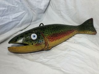 Duluth Fish Decoys,  Dfd,  David Perkins 17” Old Rainbow Trout Spearing Decoy