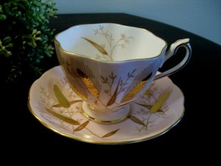 Vintage Queen Anne Pink & Gold Fine Bone China Teacup Cup & Saucer England
