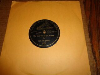 Very Rare 1902 Victor Monarch Record 1 - Sided 78/burt Shephard