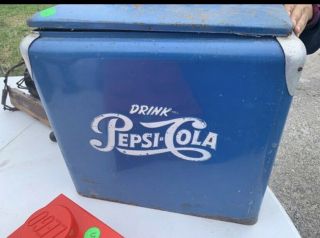 Vintage Pepsi Cola Picnic Cooler Progress Refrigeration Co - Blue