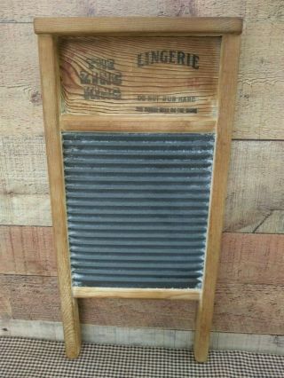 Vintage The Zinc King - Lingerie National Washboard Co.  Wash Board 703 Usa