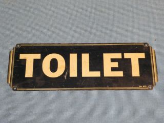 Rare Old 1920s Art Deco Period  Toilet  Metal Sign Vintage Antique